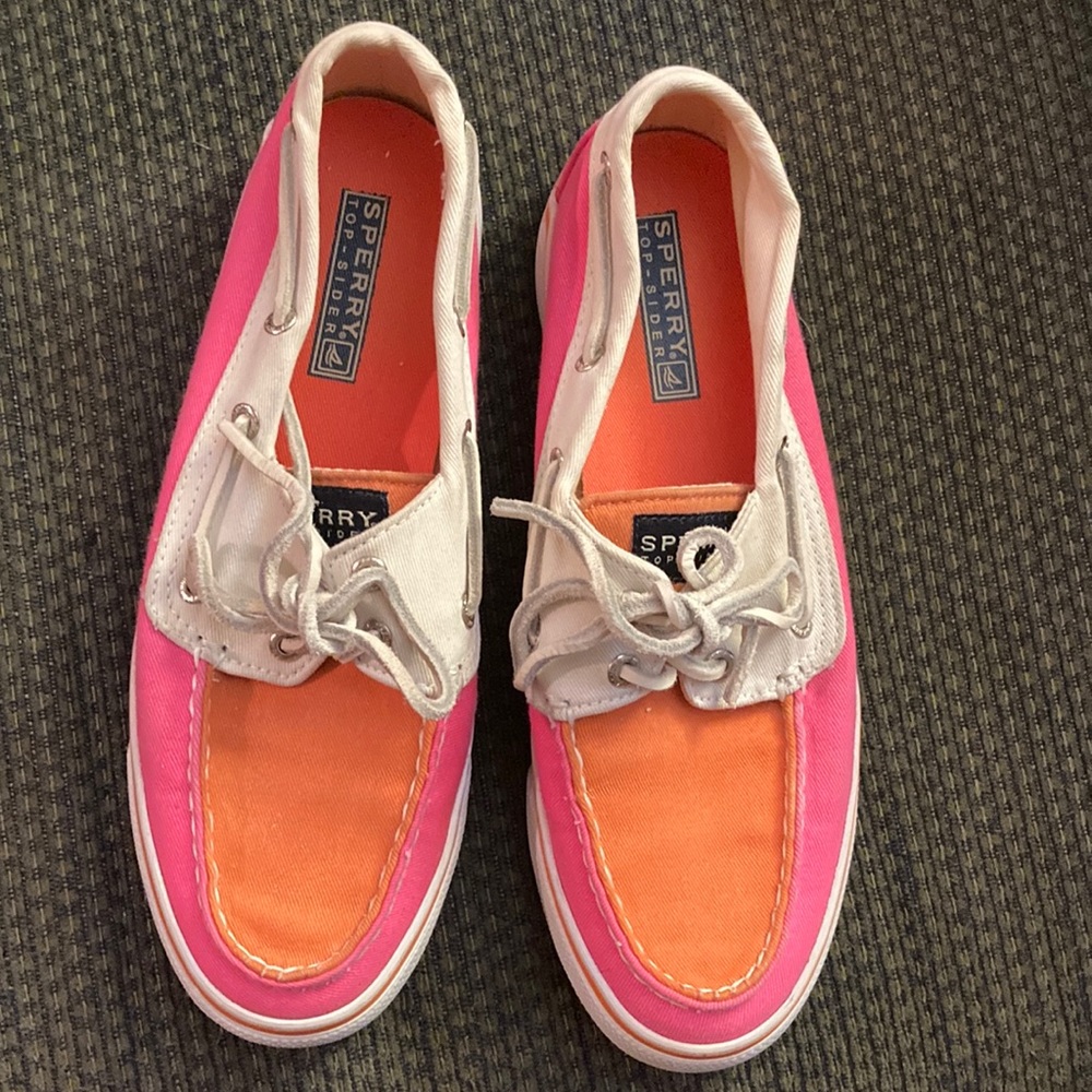 Orange and Pink Sperry Top Siders